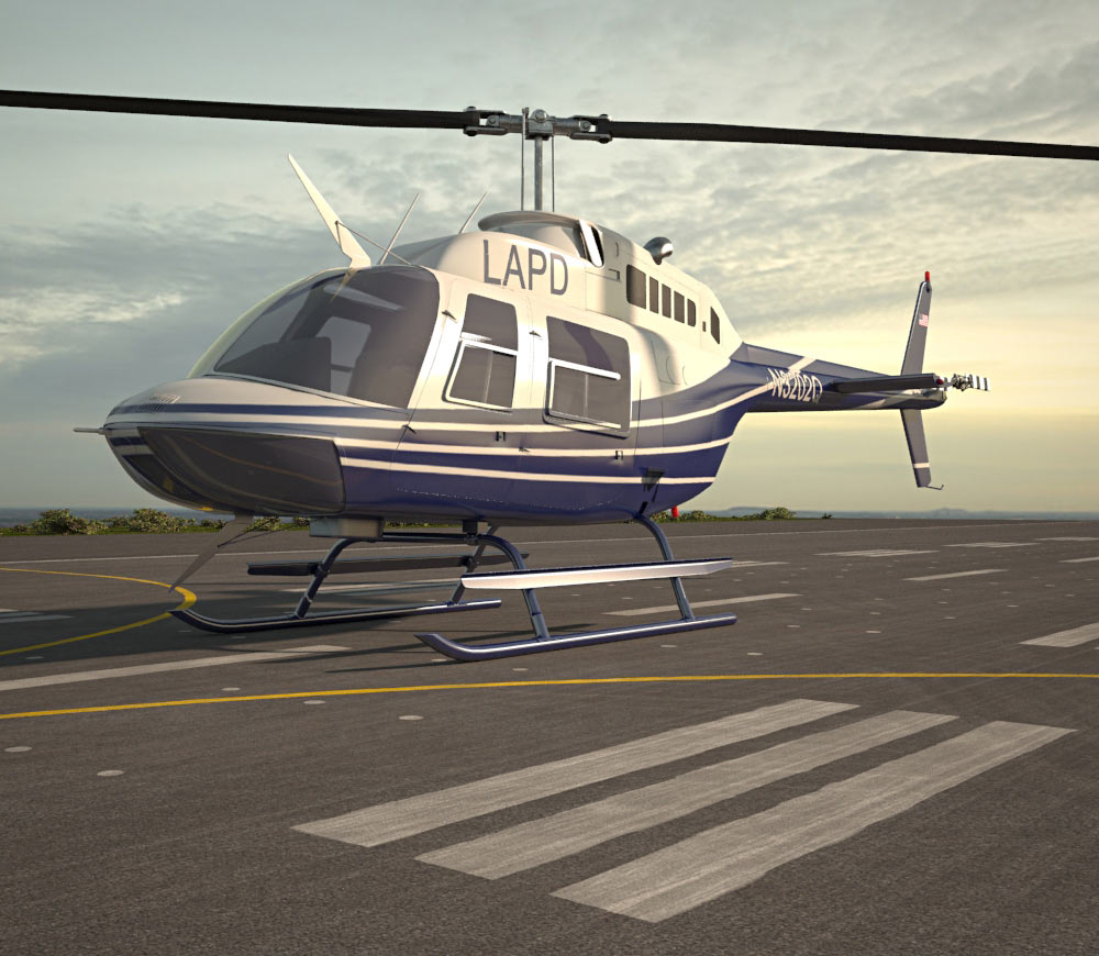 貝爾206直升機 3D模型