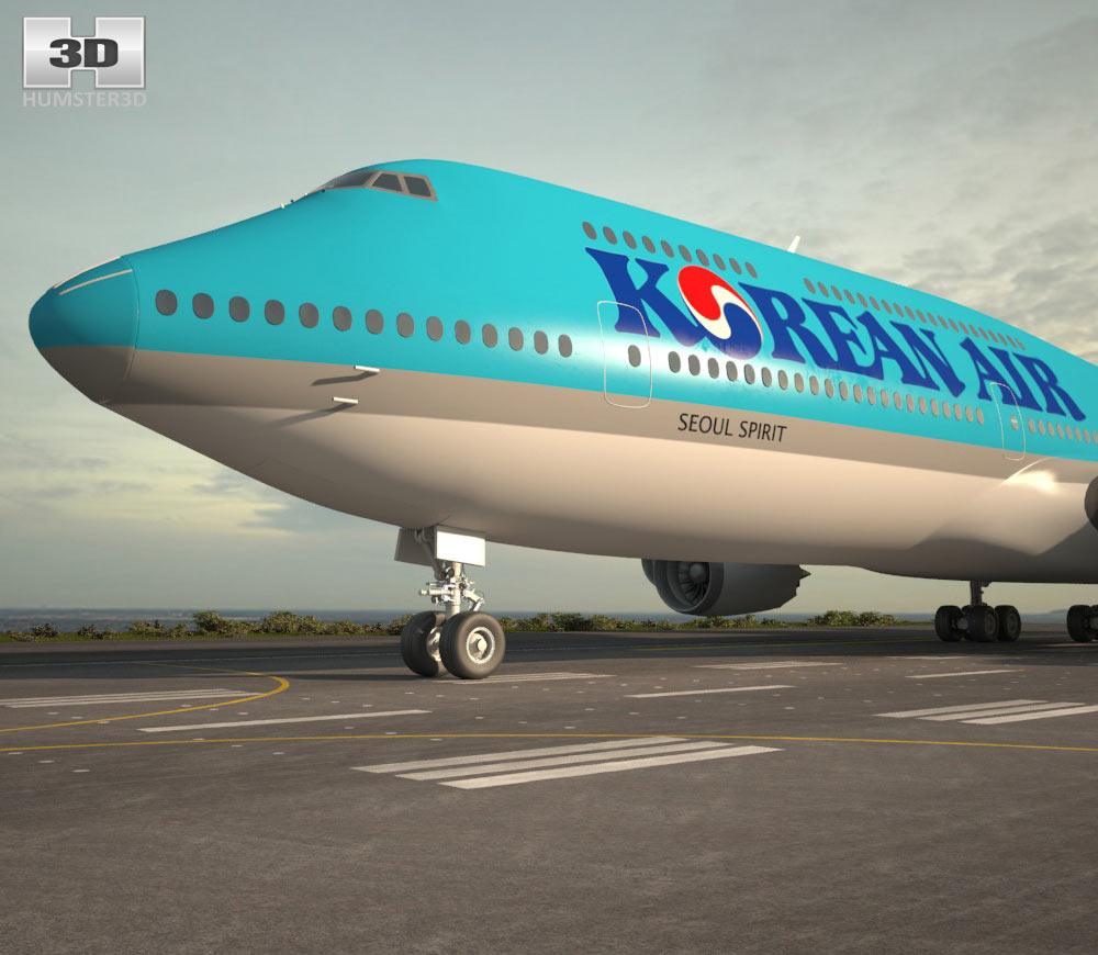 Boeing 747-8I Korean Air 3D模型- 下载飞机on 3DModels.org