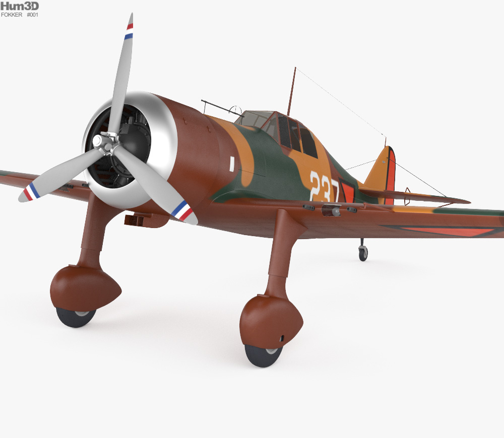 フォッカー D.XXI 3Dモデル