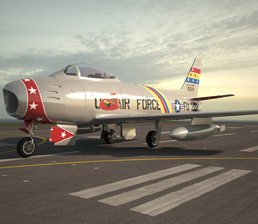 North American F-86 Sabre Modèle 3d
