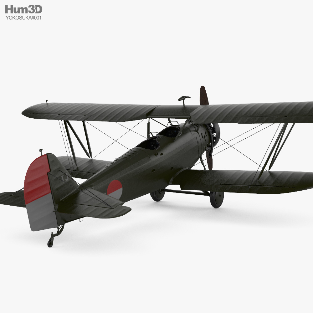 九三式中間練習機 3Dモデル - ダウンロード 航空機 on 3DModels.org