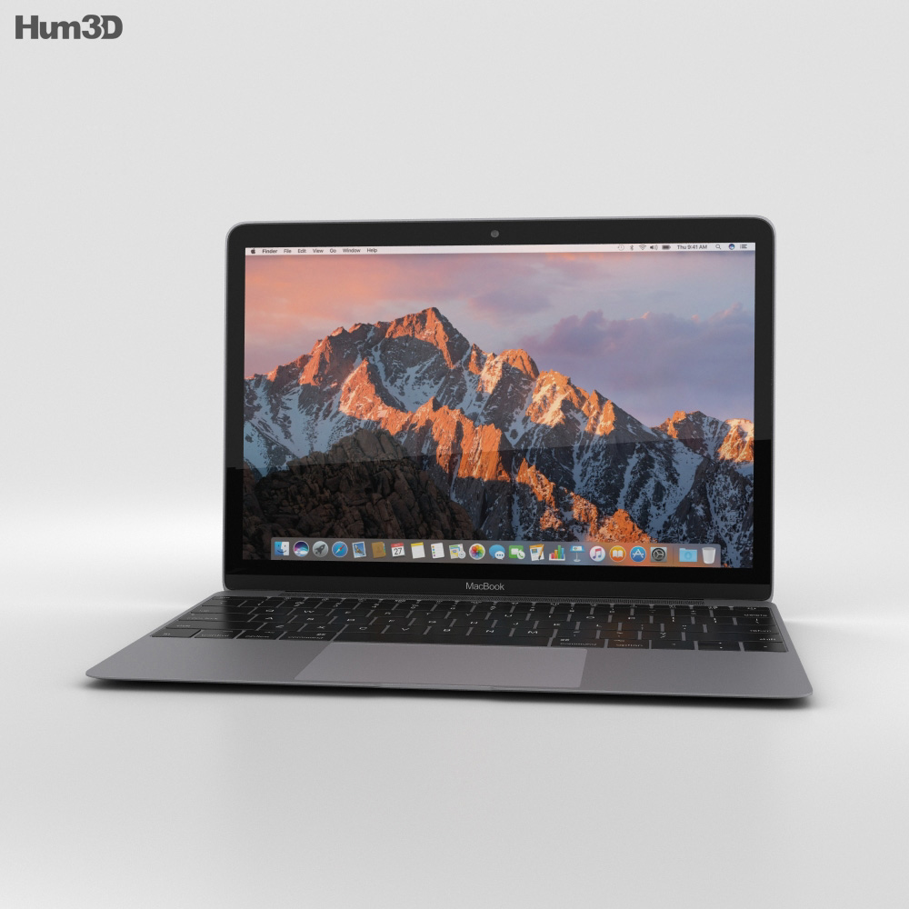 Apple MacBook (2017) Space Gray 3D 모델 