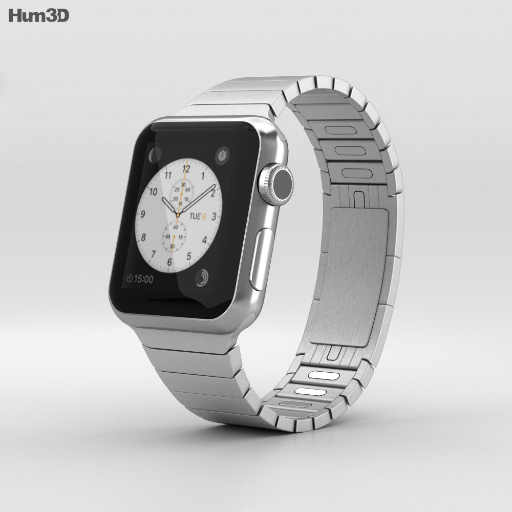 Apple Watch 38mm Stainless Steel Case Link Bracelet Modelo 3D