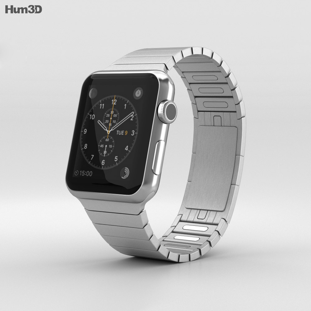 Apple Watch 42mm Stainless Steel Case Link Bracelet 3D-Modell