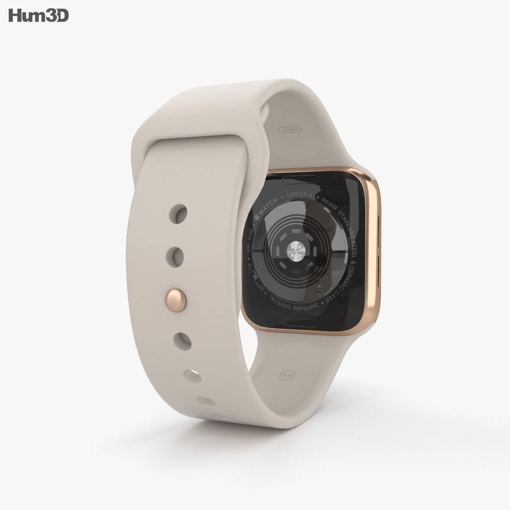 Apple Watch Series 4 40mm Gold Stainless Steel Case with Stone Sport Band  3Dモデル ダウンロード