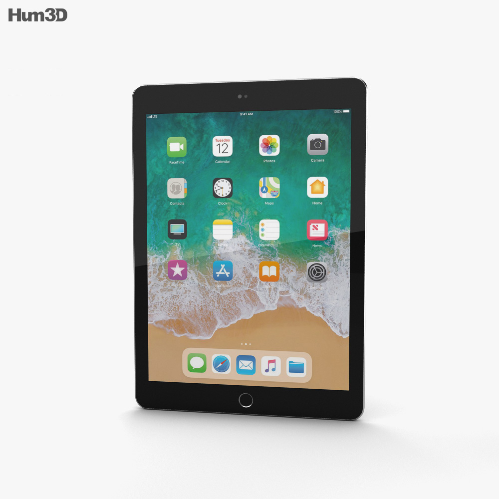 Apple iPad 9.7-inch (2018) Space Gray 3D 모델 