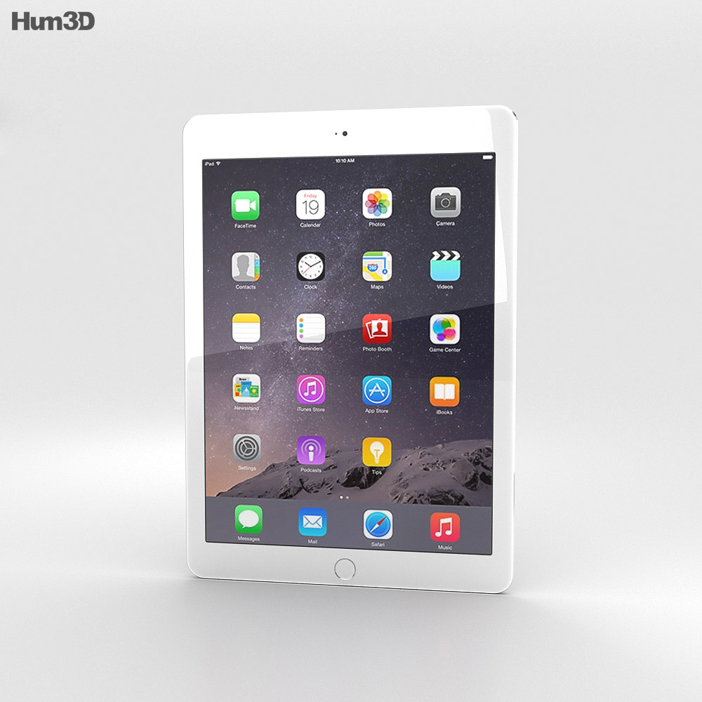 Apple iPad Air 2 Cellular Silver 3D-Modell