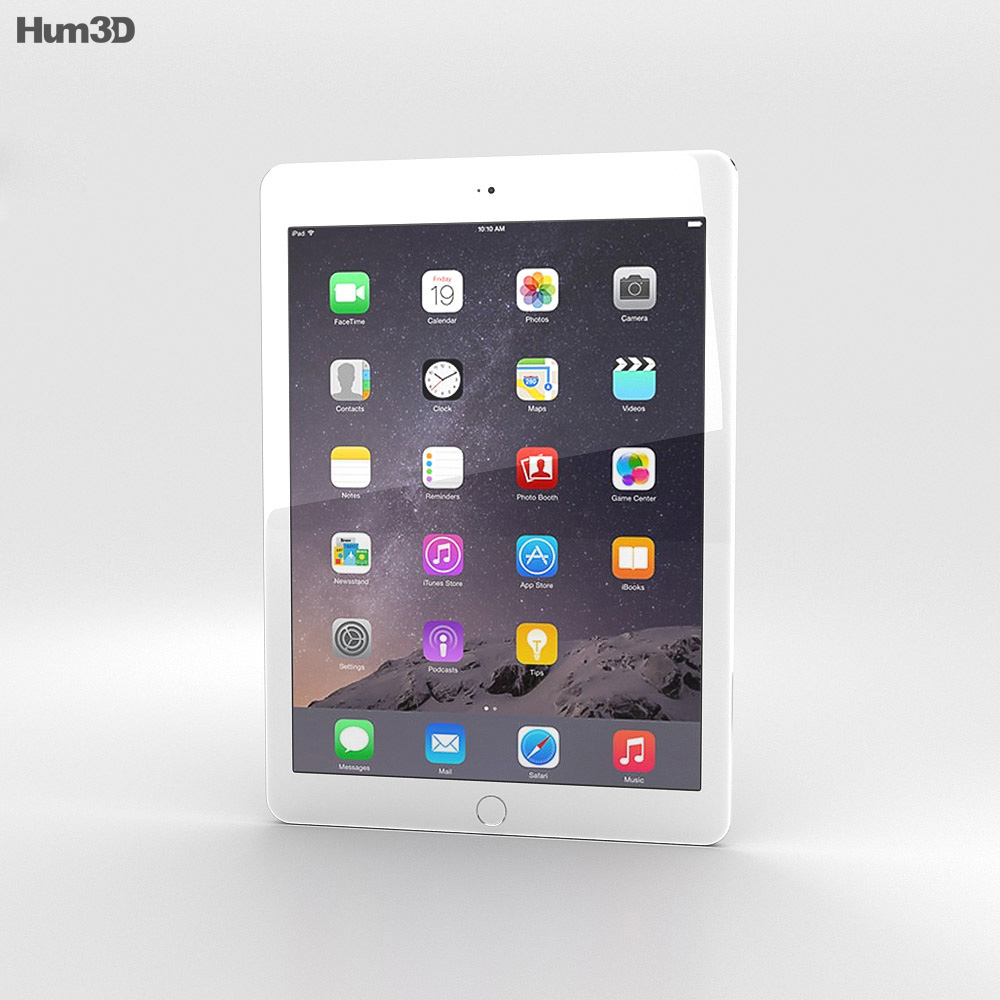 Apple iPad Air 2 Silver 3Dモデル