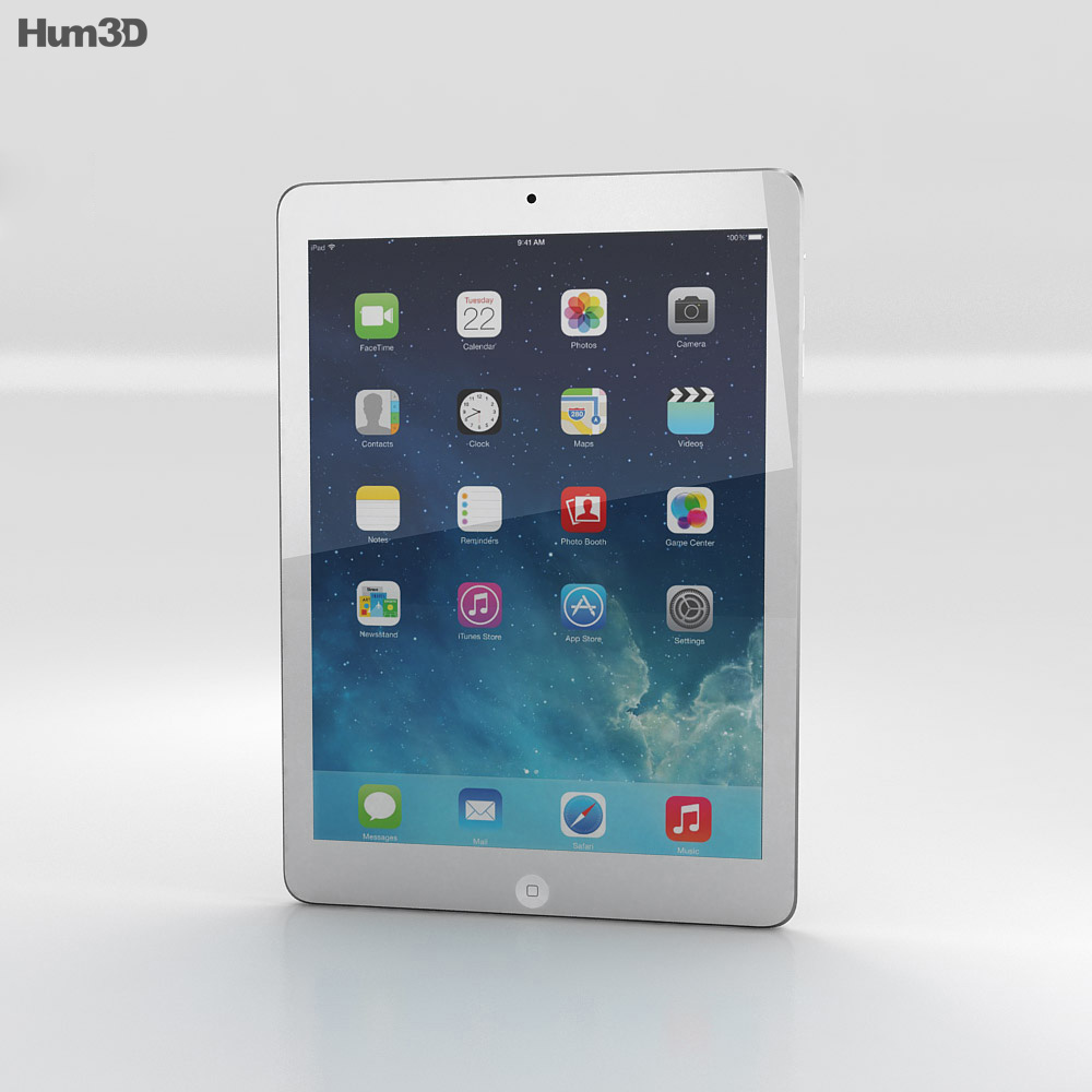 Apple iPad Air Silver WiFi 3D модель