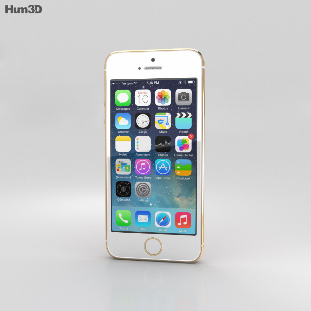 Apple iPhone 5S Gold Modello 3D