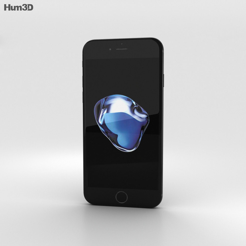 Apple iPhone 7 Jet 黑色的 3D模型