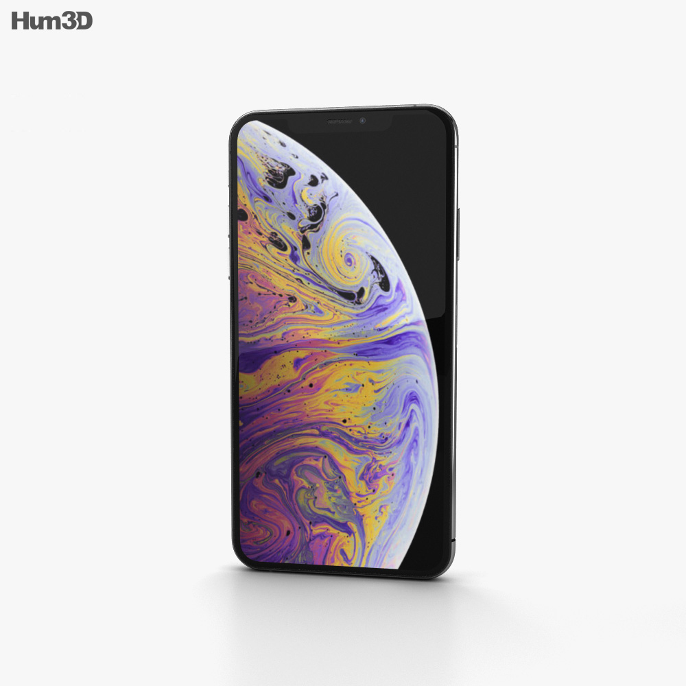 Apple iPhone XS Max Silver 3D-Modell