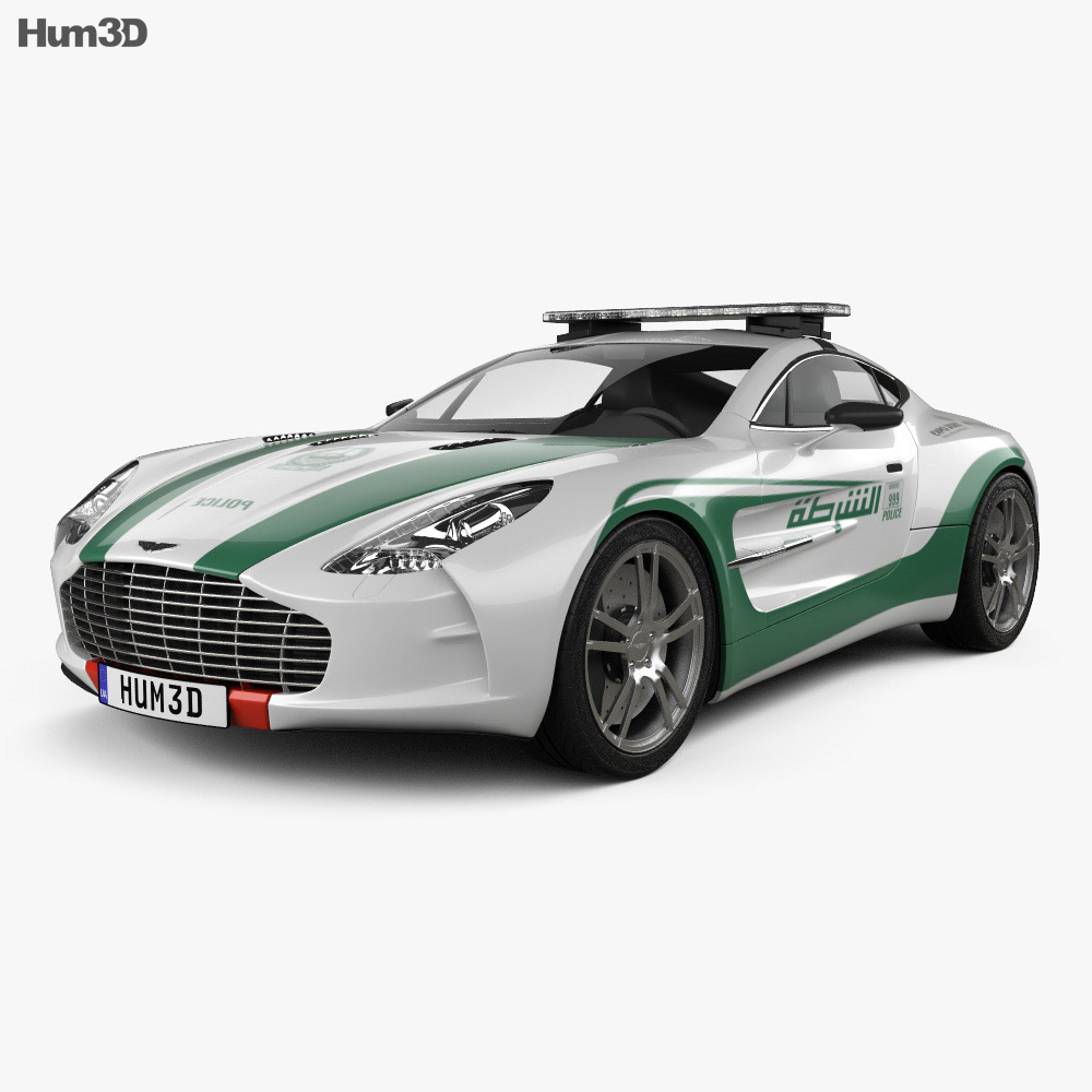 Aston Martin One-77 Polizia Dubai 2015 Modello 3D