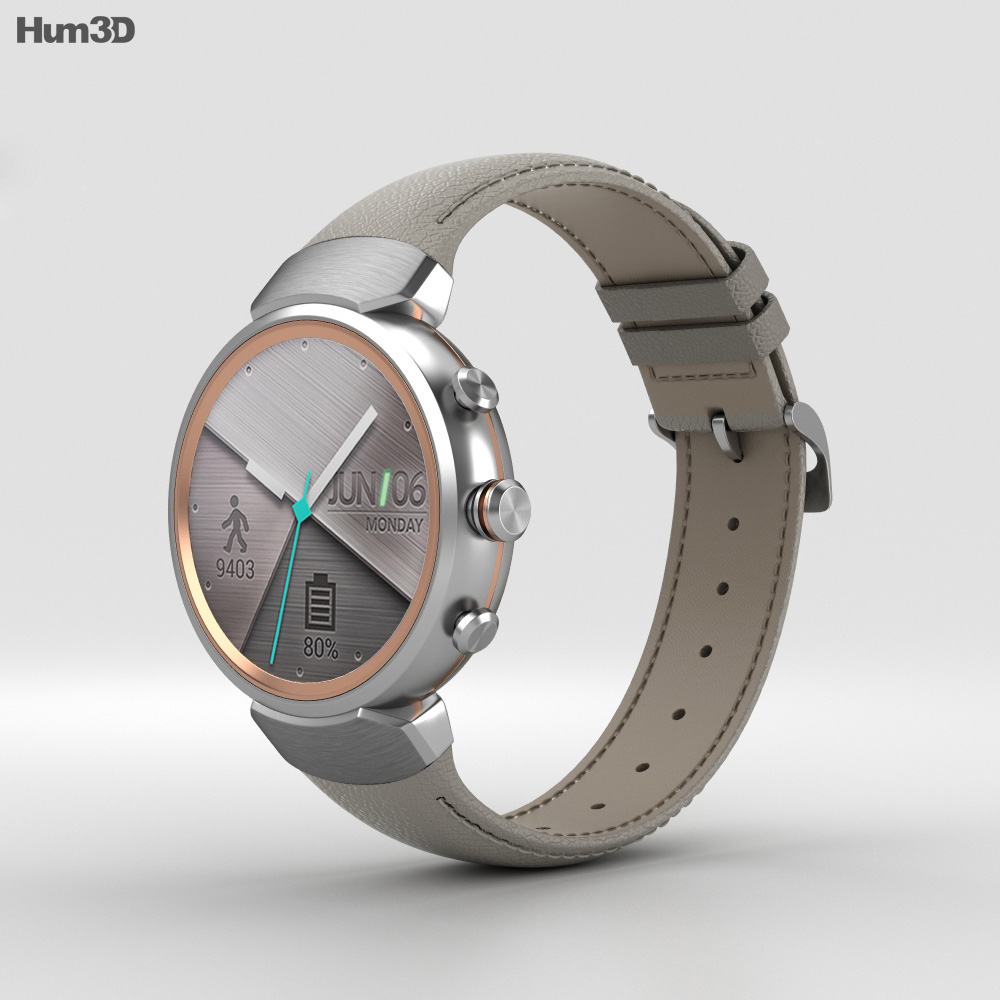 Asus Zenwatch 3 Silver 3D 모델 