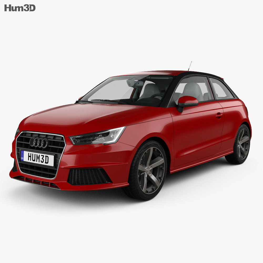 Audi A1 трьохдверний з детальним інтер'єром 2018 3D модель