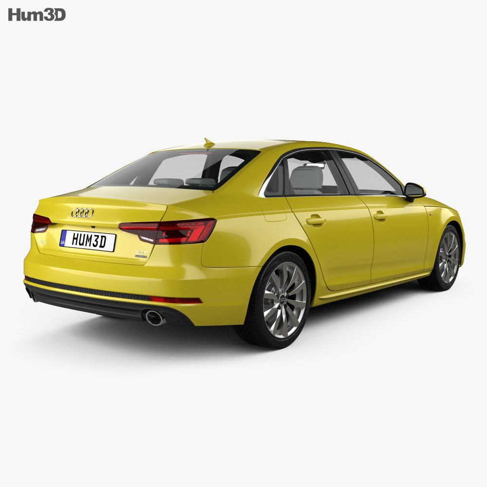 Audi A4 (B9) S-line saloon mit Innenraum 2019 3D-Modell - Herunterladen  Fahrzeuge on