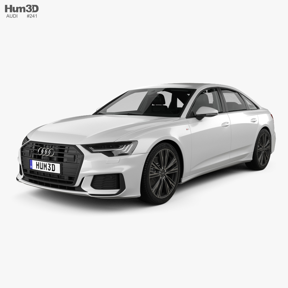 Audi A6 S-Line sedan with HQ interior 2021 3d model