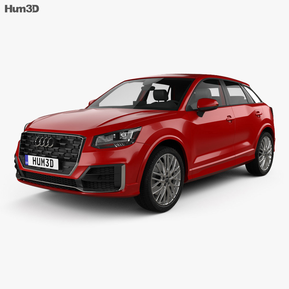 Audi Q2 S-Line с детальным интерьером 2020 3D модель