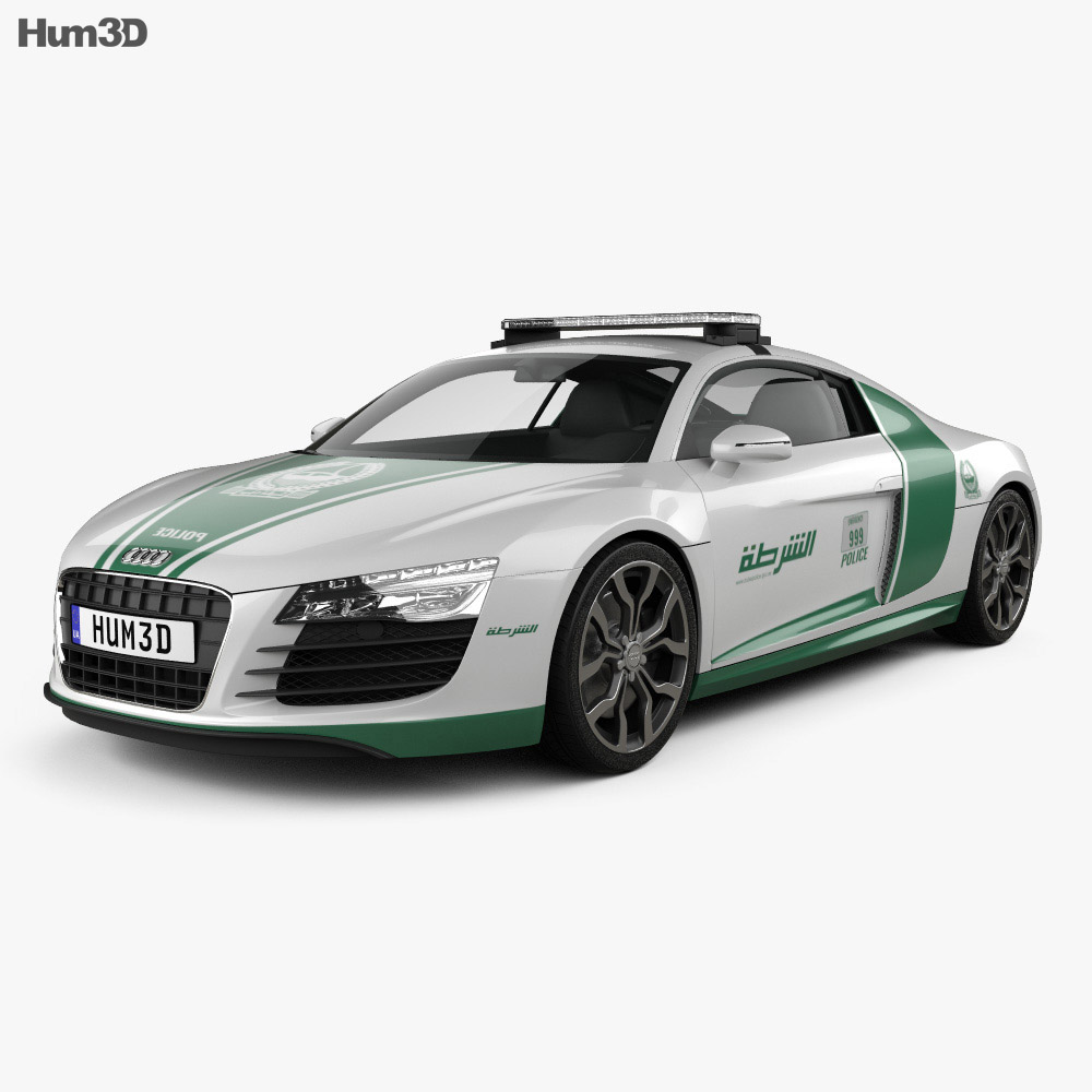 Audi R8 경찰 Dubai 2015 3D 모델 