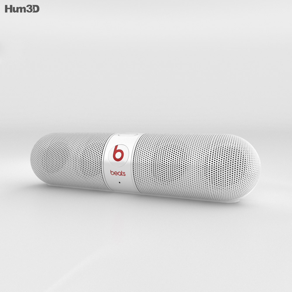 Beats Pill 2.0 无线 音频音箱 白色的 3D模型