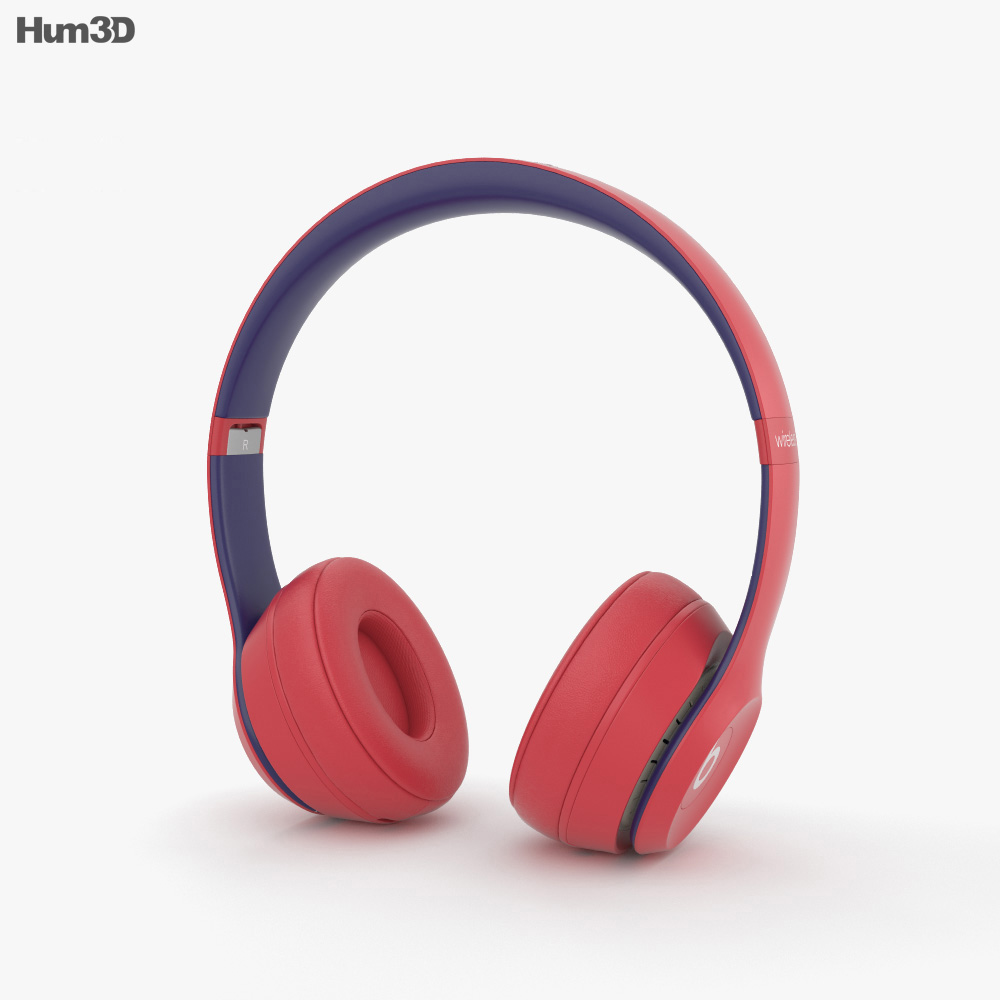 Beats Solo 3 Drahtlos Red 3D-Modell