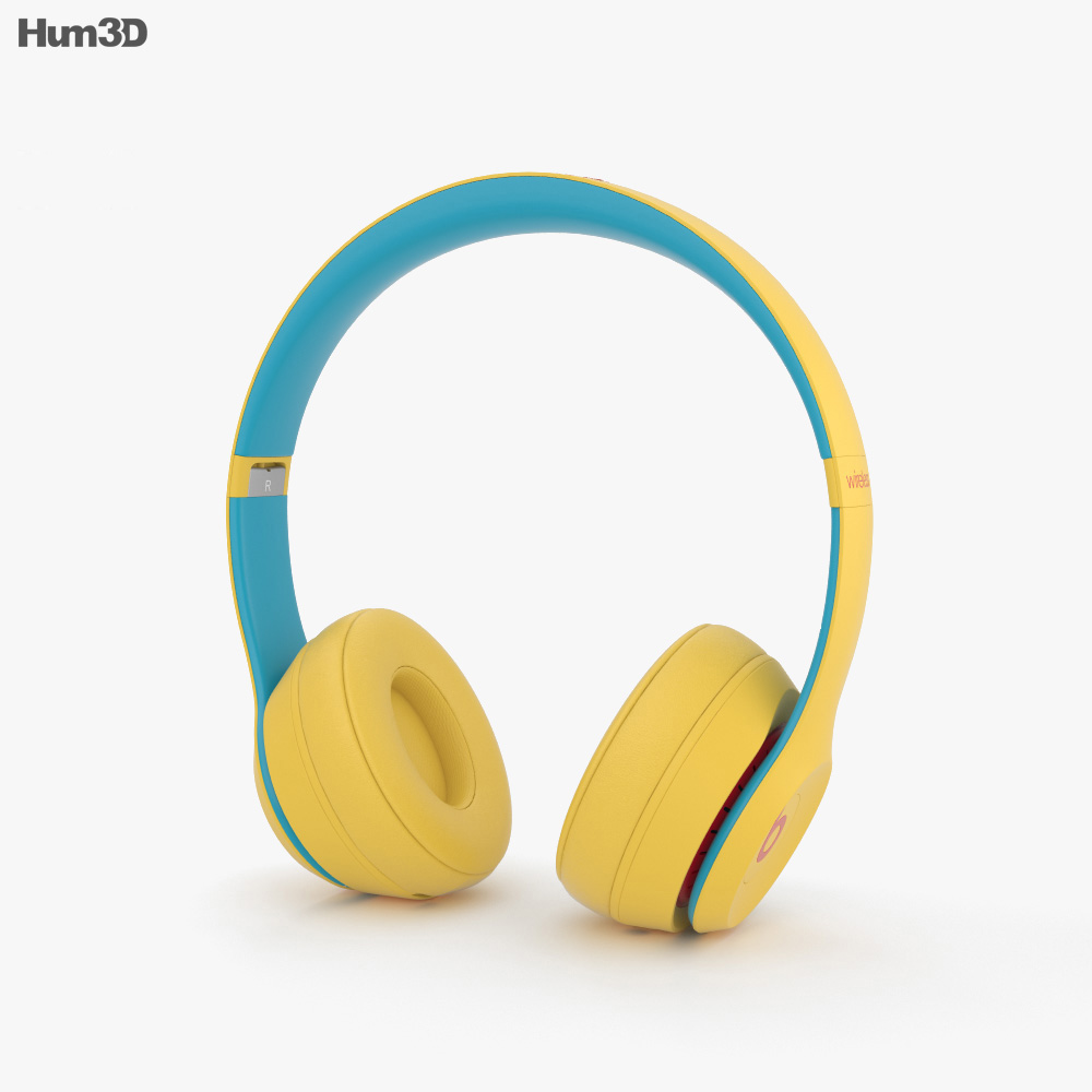Beats Solo 3 Wireless Yellow 3D модель