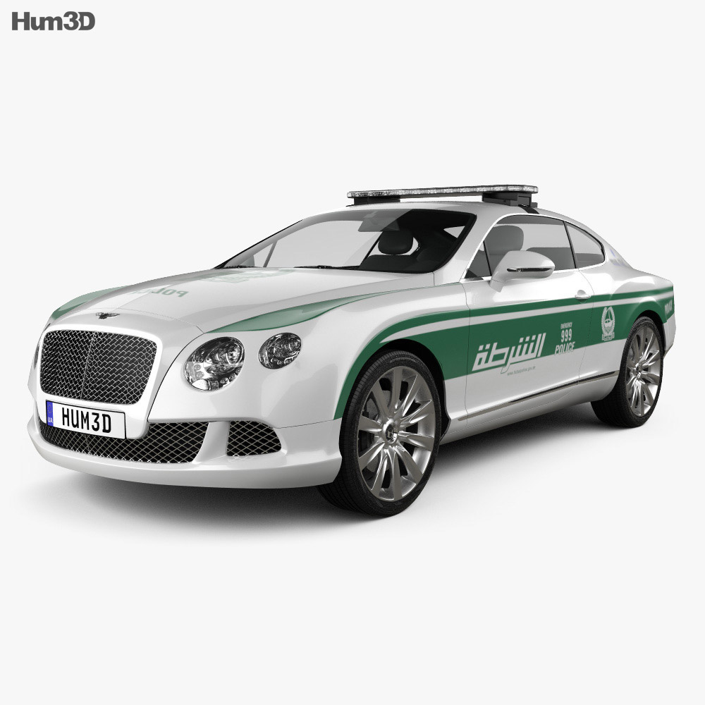 Bentley Continental GT Polícia Dubai 2016 Modelo 3d