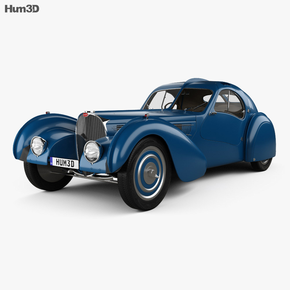 Bugatti Type 57SC Atlantic з детальним інтер'єром 1936 3D модель