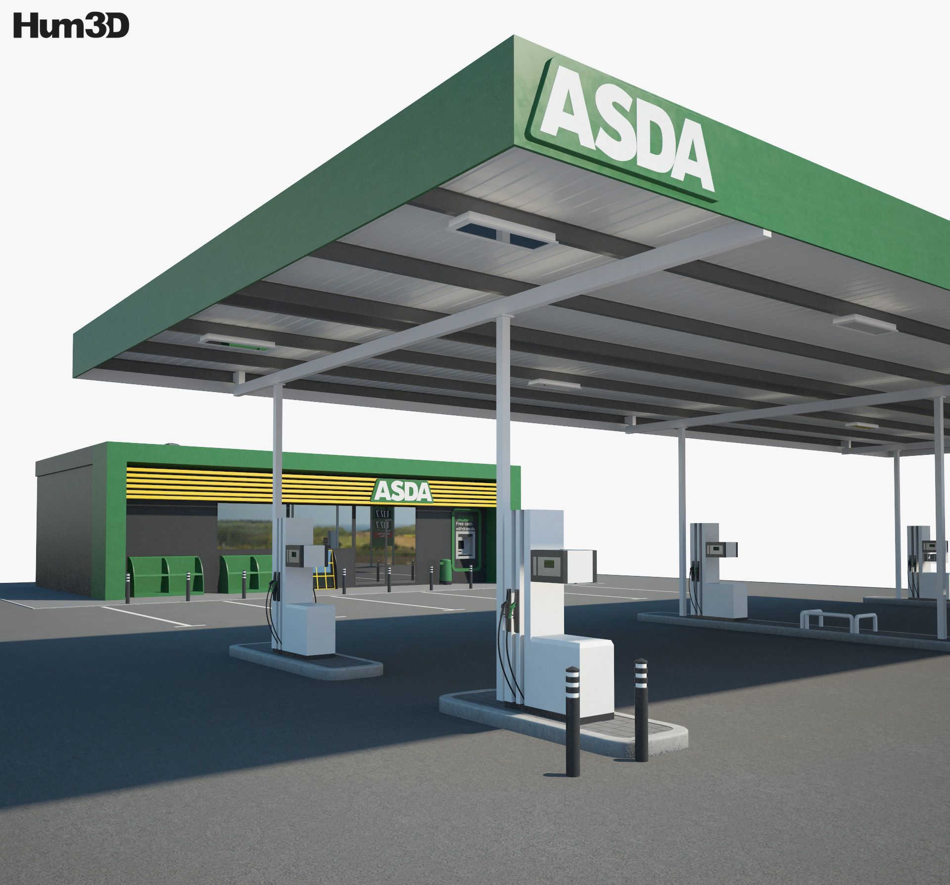 ASDA gas station 001 3d model