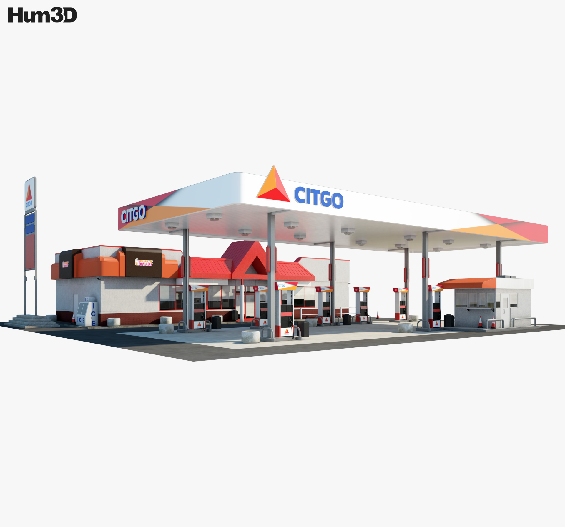 Citgo автозаправна станція 3D модель