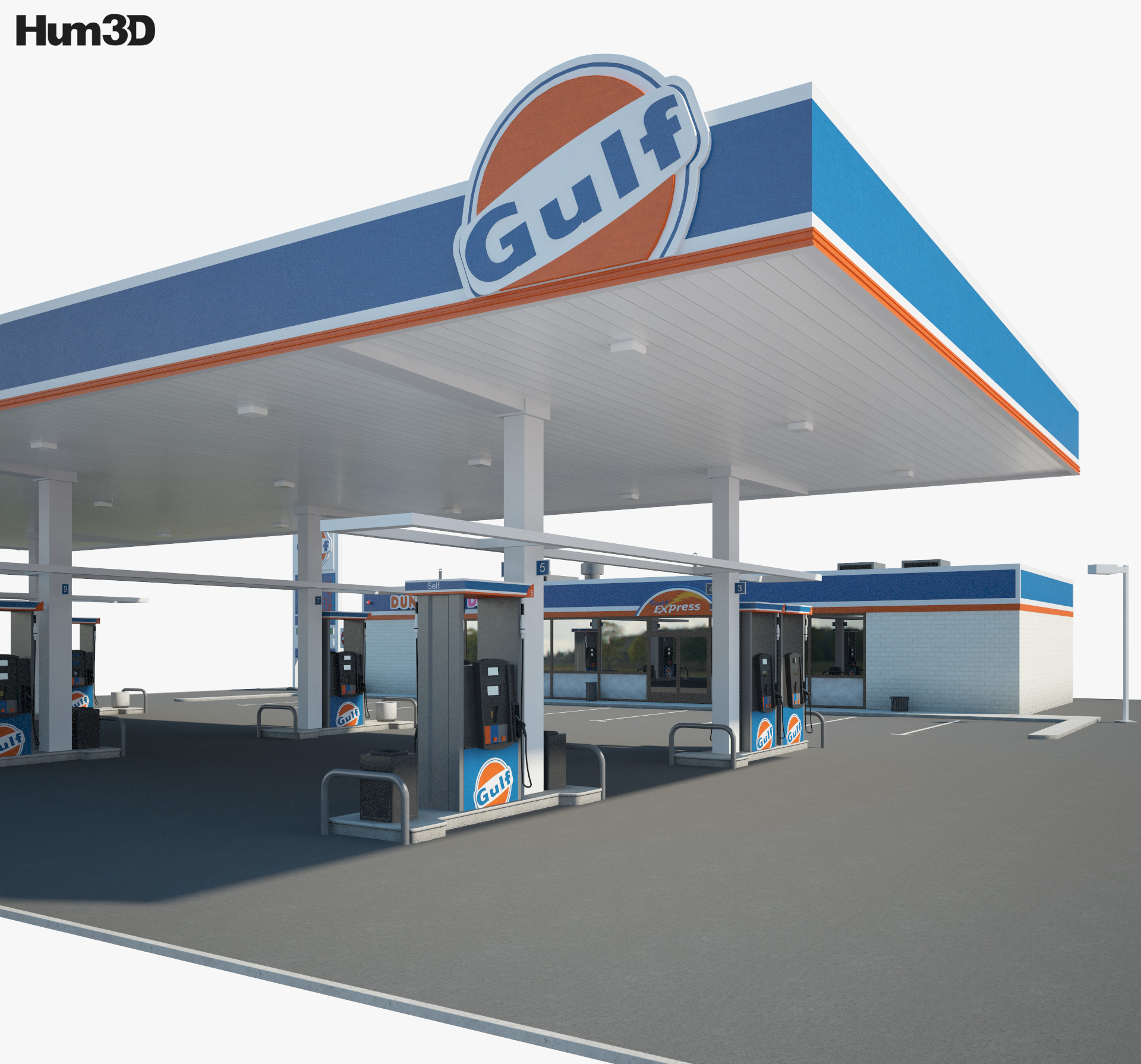 Gulf автозаправна станція 001 3D модель