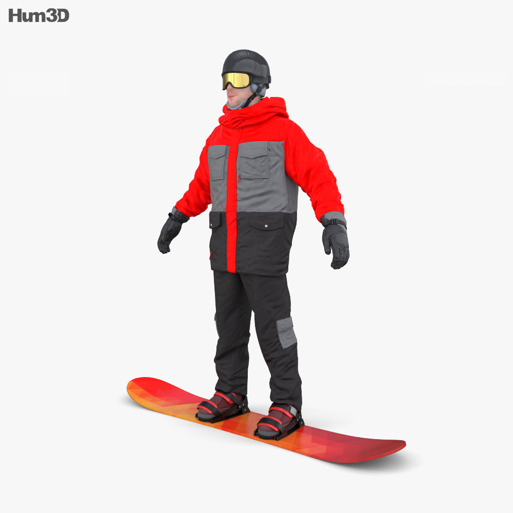 Uomo di snowboard Modello 3D