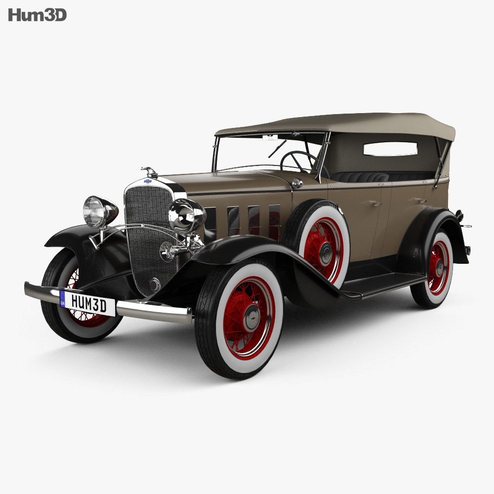 Chevrolet Confederate 4도어 Phaeton 1932 3D 모델 