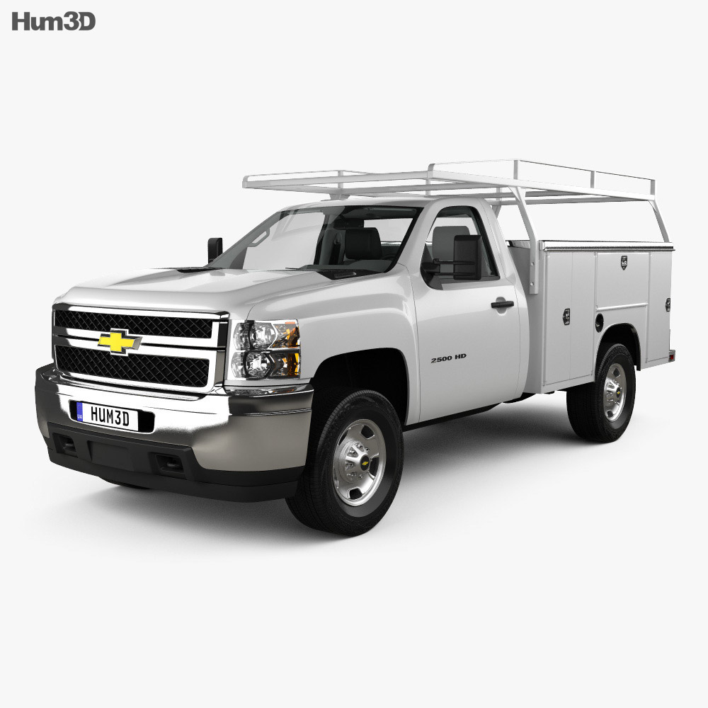 Chevrolet Silverado 2500HD Work Truck с детальным интерьером 2015 3D модель