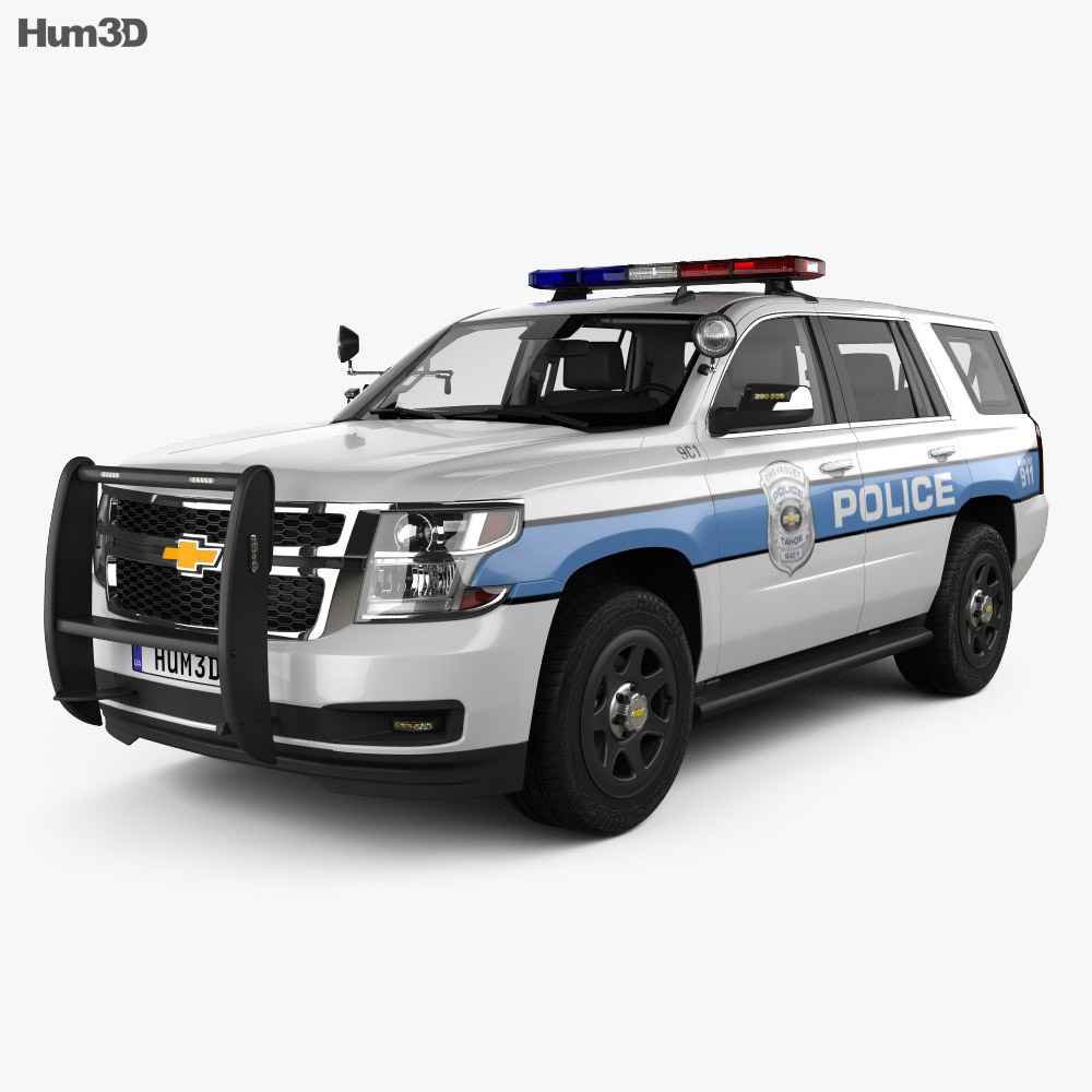 Chevrolet Tahoe Polizia con interni 2017 Modello 3D