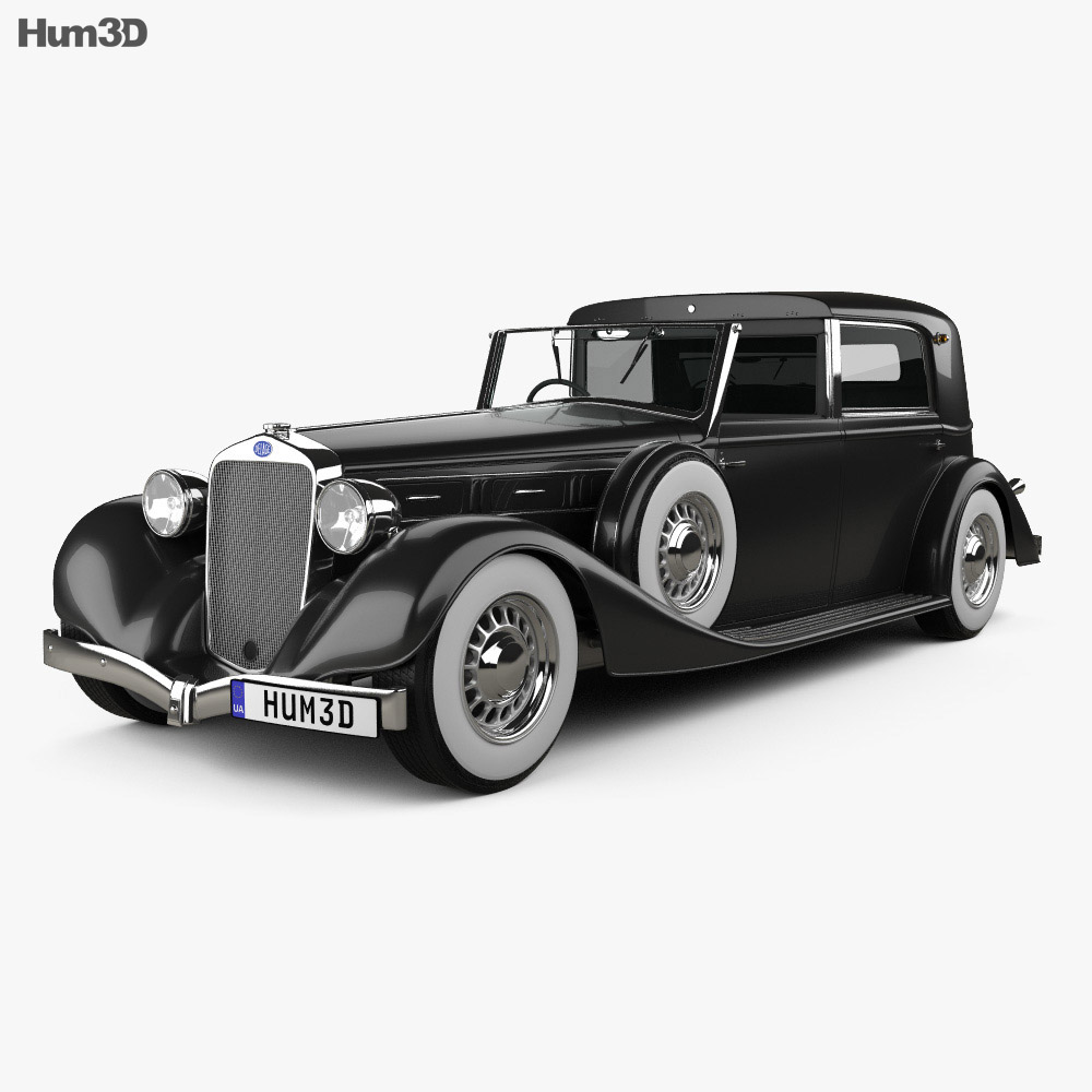 Delage D8 100 купе Chauffeur par Franay 1936 3D модель