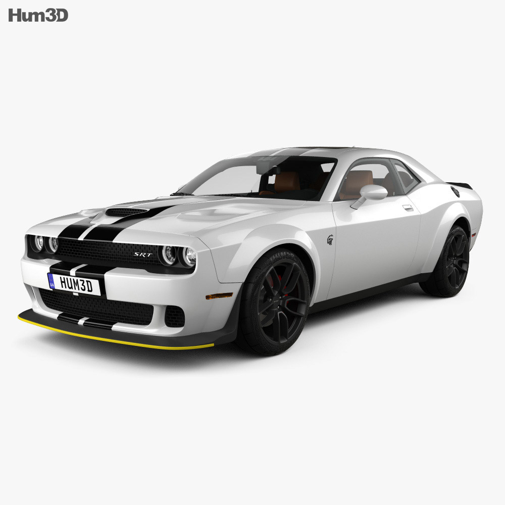 Dodge Challenger SRT Hellcat WideBody з детальним інтер'єром 2020 3D модель