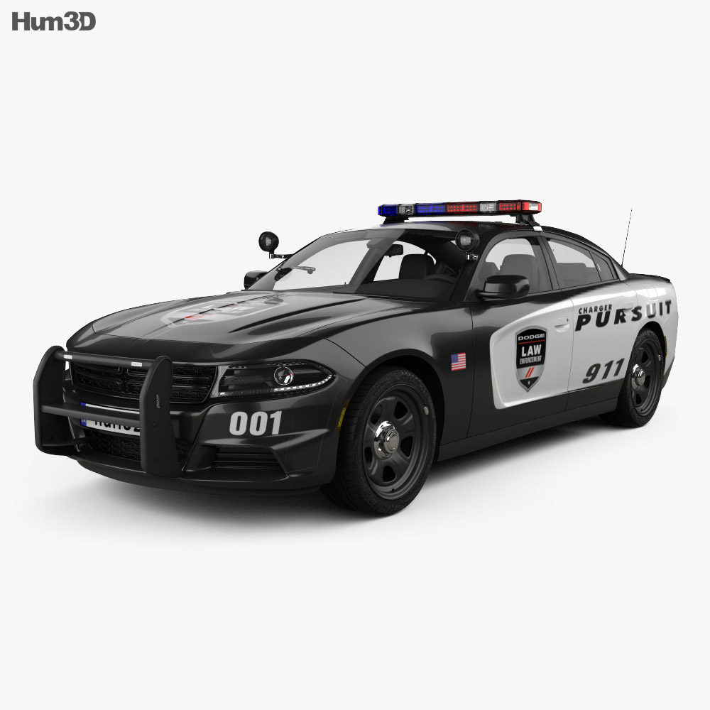 Dodge Charger Polícia com interior 2017 Modelo 3d