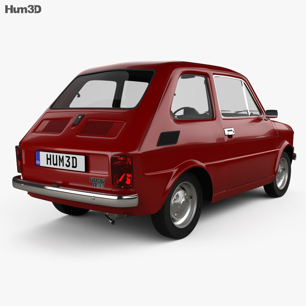 Fiat 126 with HQ interior 2000 3D model - Download Vehicles on
