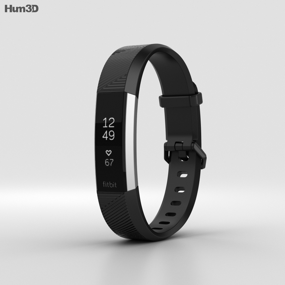 Fitbit Alta HR Black Stainless Steel 3Dモデル