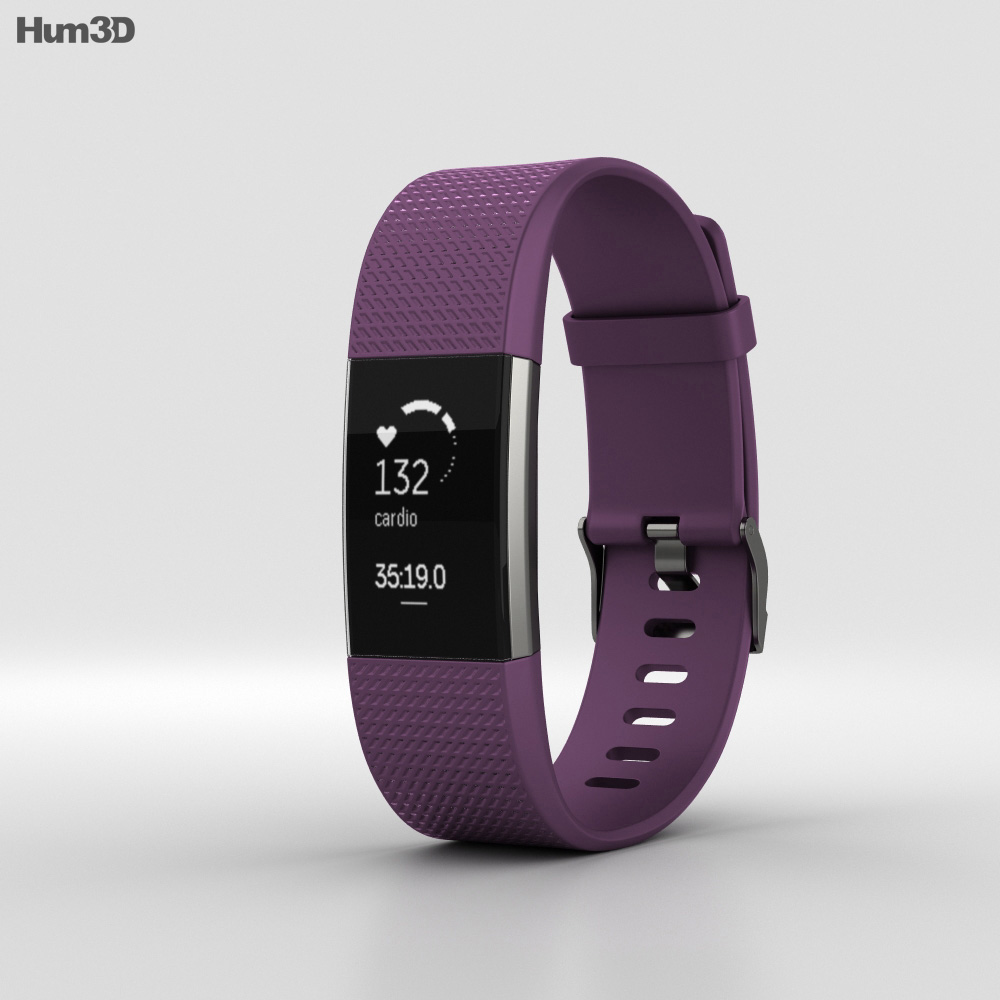 Fitbit Charge 2 Plum 3D-Modell