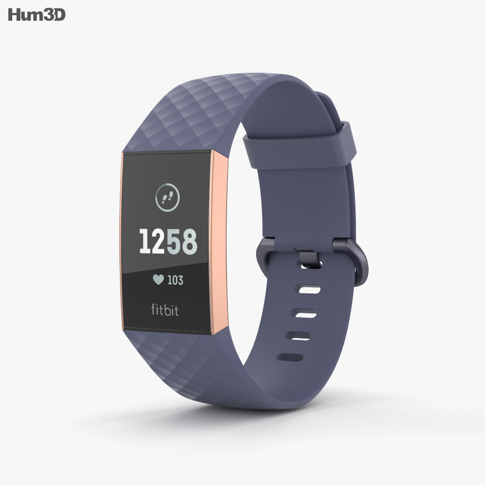 Fitbit Charge 3 Blue 3D-Modell
