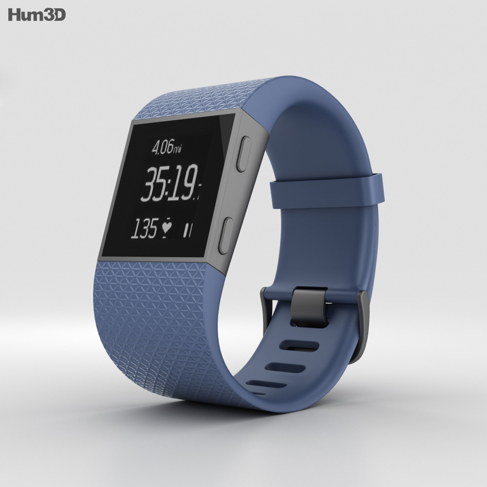 Fitbit Surge Blue 3D模型