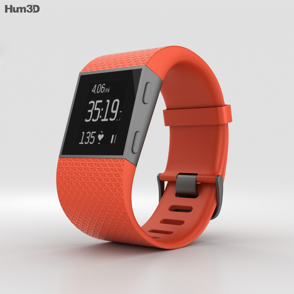 Fitbit Surge Tangerine 3D模型