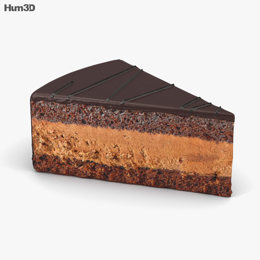 초콜릿 케이크 3D 모델 