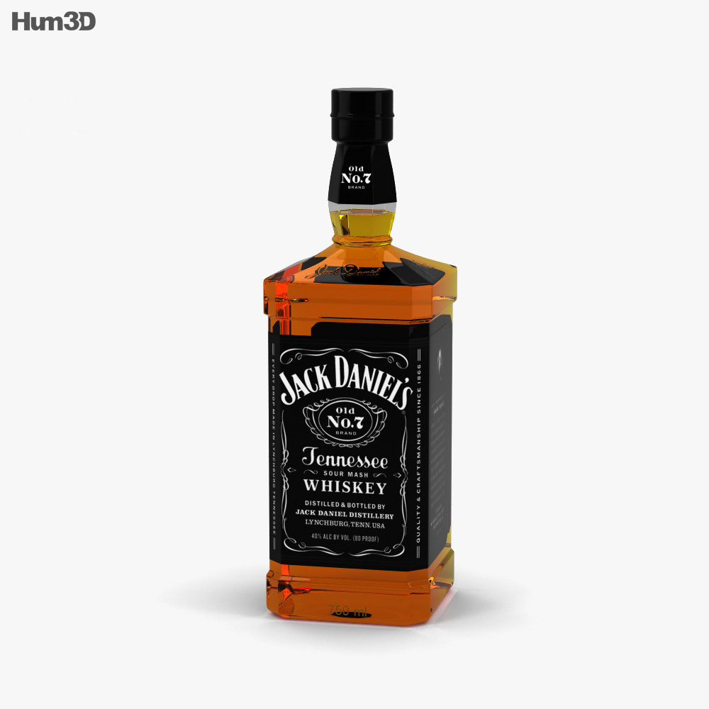 Jack Daniel's ウイスキーボトル 3Dモデル