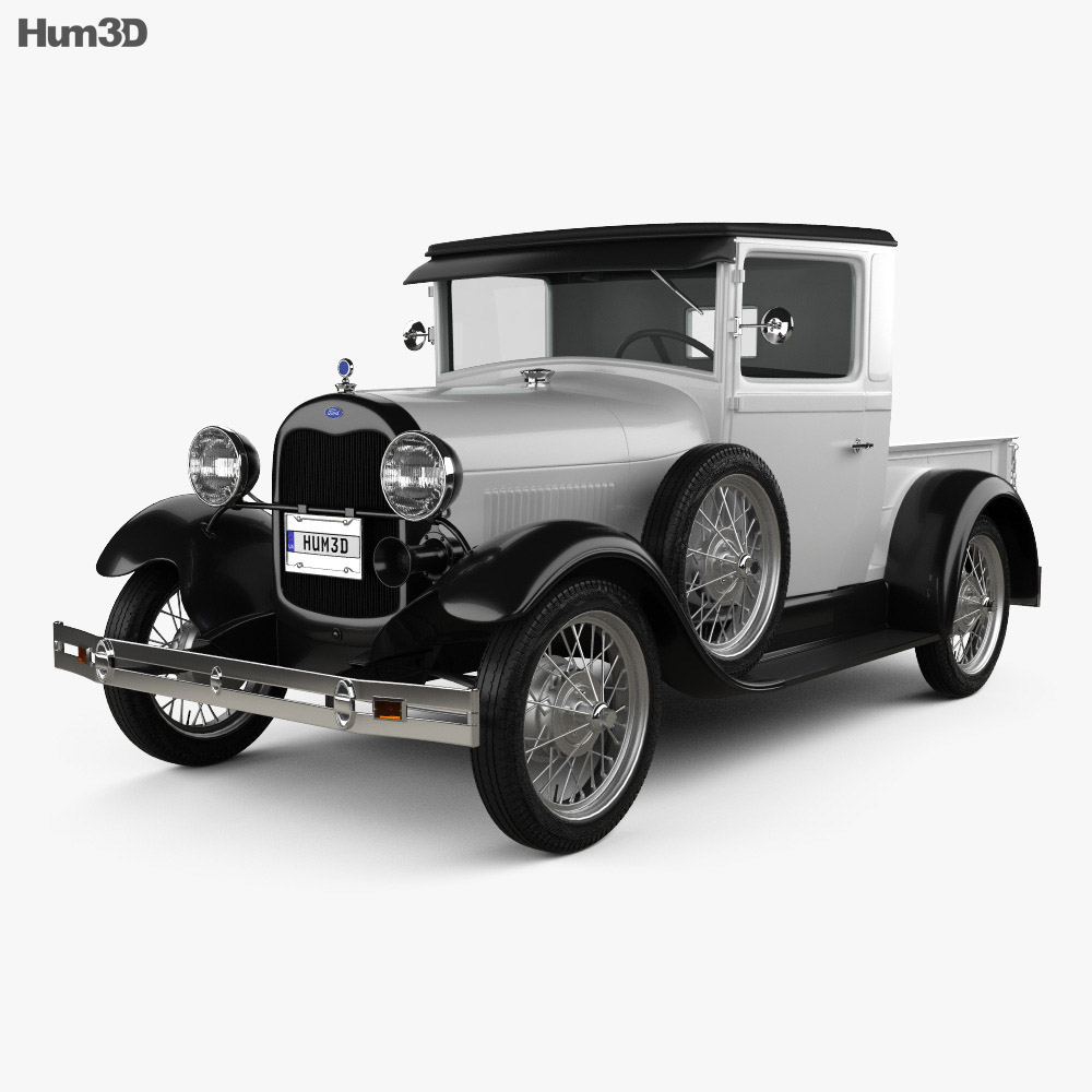 Ford Model A Pickup Closed Cab 1928 Modelo 3D
