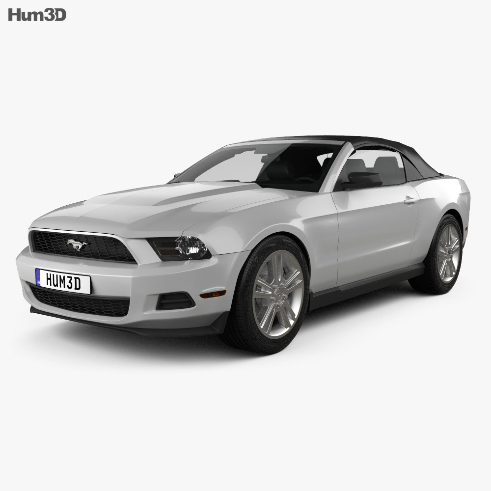Ford Mustang V6 컨버터블 인테리어 가 있는 2013 3D 모델 