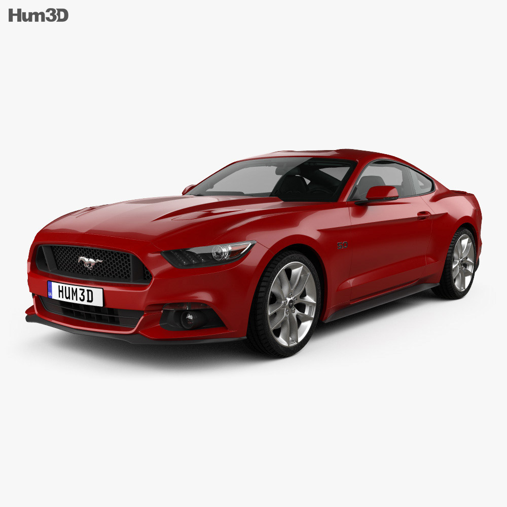 Ford Mustang GT with HQ interior 2018 3d model
