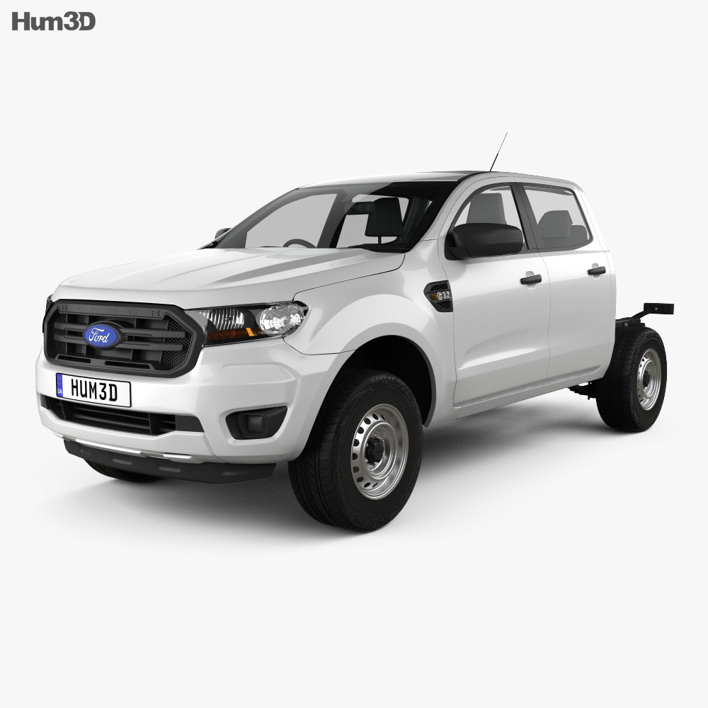 Ford Ranger Cabina Doble Chassis XL 2021 Modelo 3D